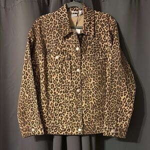 Leopard Print Denim Jacket